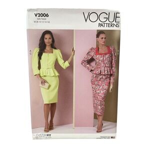 Vogue V2006 Two-Piece Dress Pattern Size 8-16 Classic Elegant Style